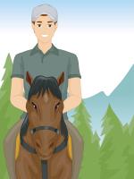 riding a horse