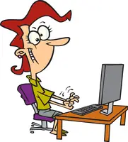 Woman typing